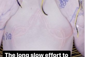 Grimes Shows Off “Post-Human” Chest Tattoo