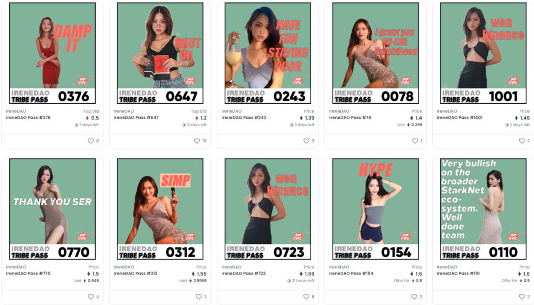 IreneDAO NFTs causing a stir on crypto Twitter