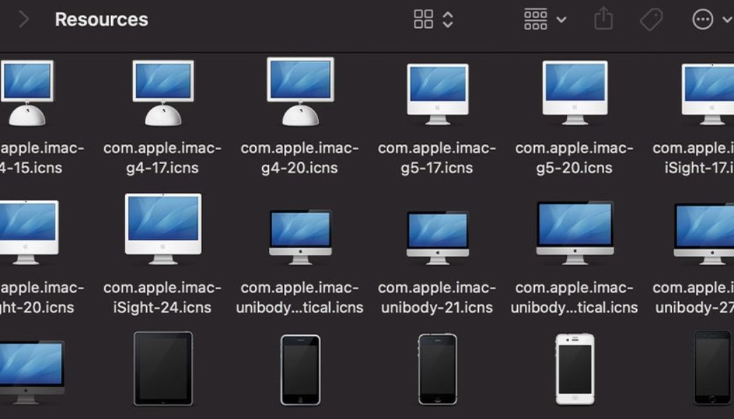 User Discovers Old Apple Icons Buried in macOS Systems Folder
