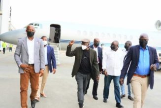 Asiwaju Tinubu on his return this evening from a trip Abroad (Photos)