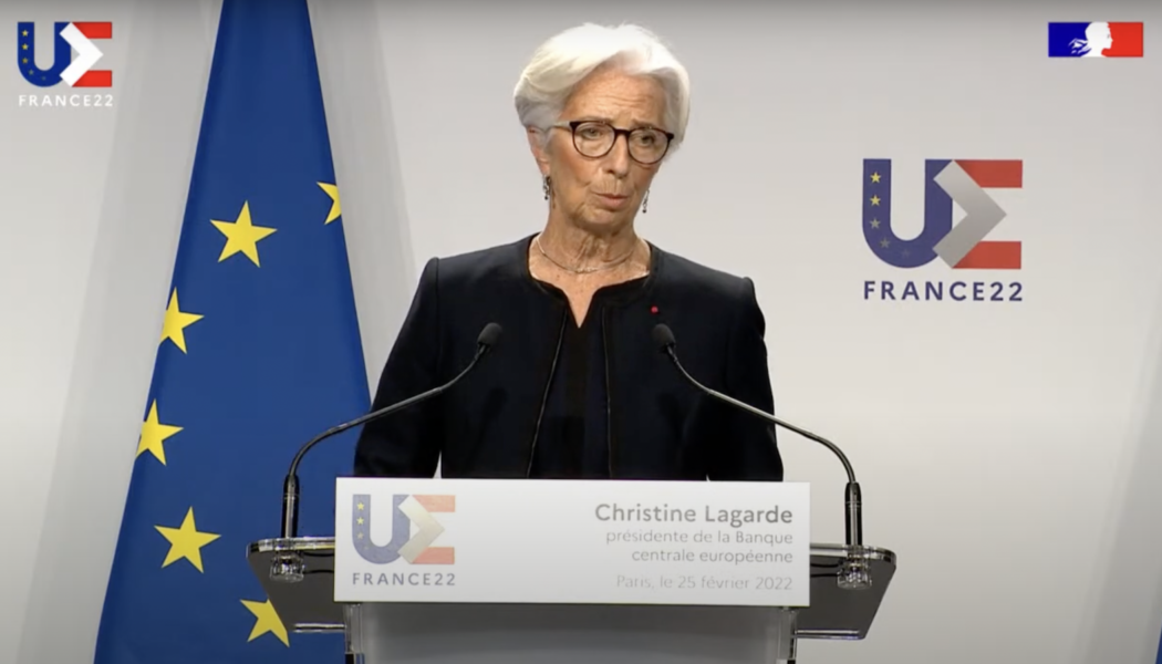 ECB president calls for crypto regulation in response to Russia potentially evading sanctions