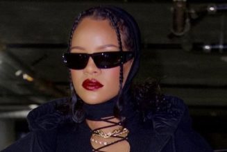 Rihanna’s Newest Pregnancy Look: A Skimpy Lace-Up Top and Leggings, Of Course