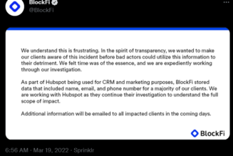BlockFi confirms unauthorized access to client data hosted on Hubspot
