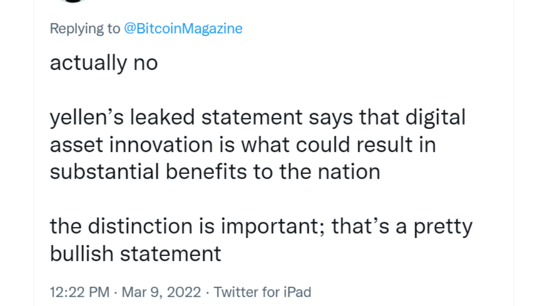 Janet Yellen let slip details of Biden‘s executive order on crypto