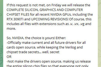 Nvidia says its ‘proprietary information’ is being leaked by hackers