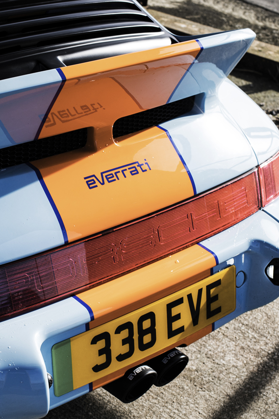 Porsche 911 964 Electric Cars EV Electro-Modding Restored 1990s Classic Everrati Gulf Livery