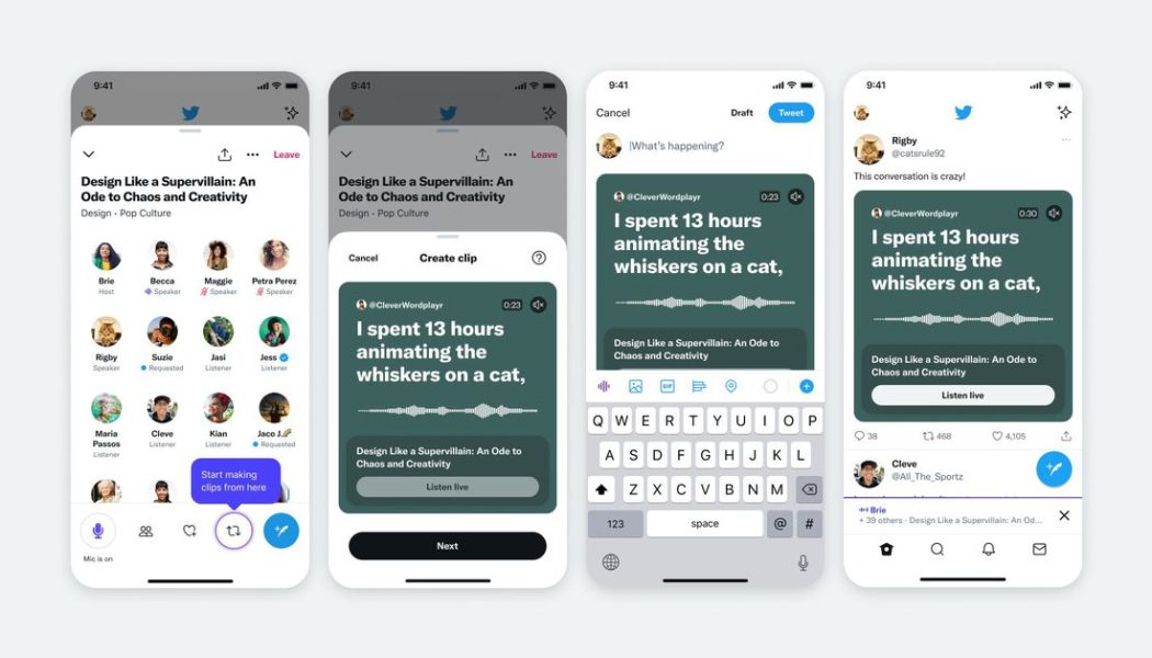 Twitter Spaces hosts will be able to share clips from recordings in new test