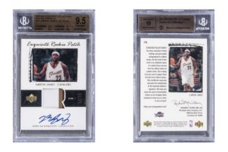 A 2003-04 LeBron James Signed Rookie Patch Card Auctions for Over $1 Million USD