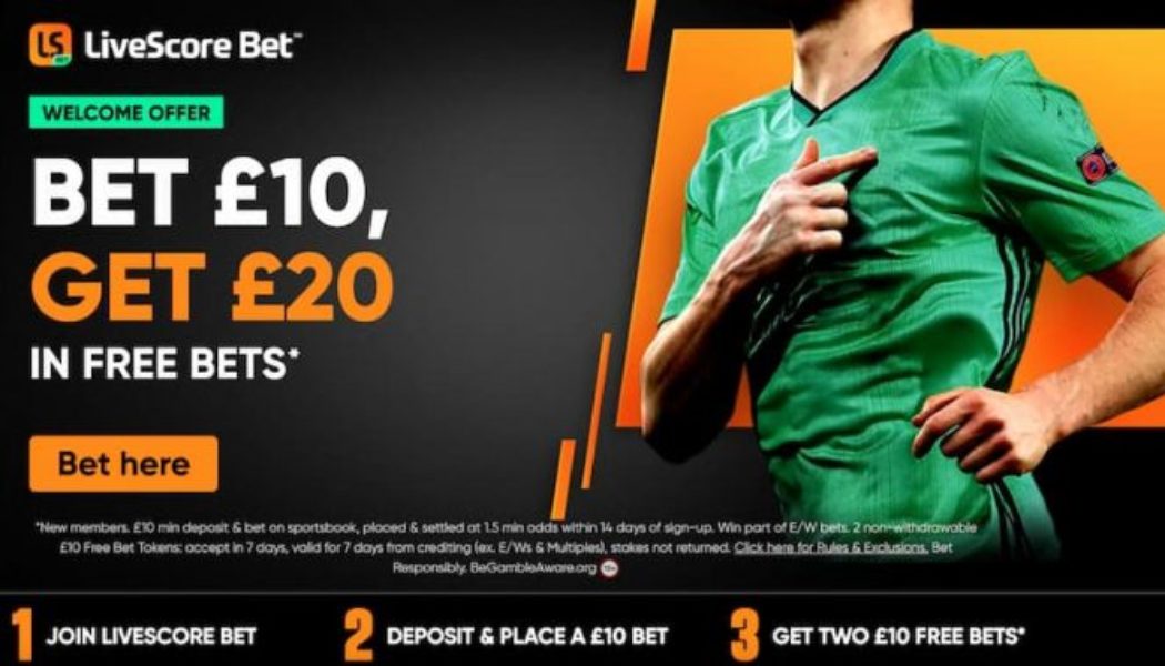 LiveScore Bet Liverpool vs Manchester United Betting Offers | £20 Football Free Bet