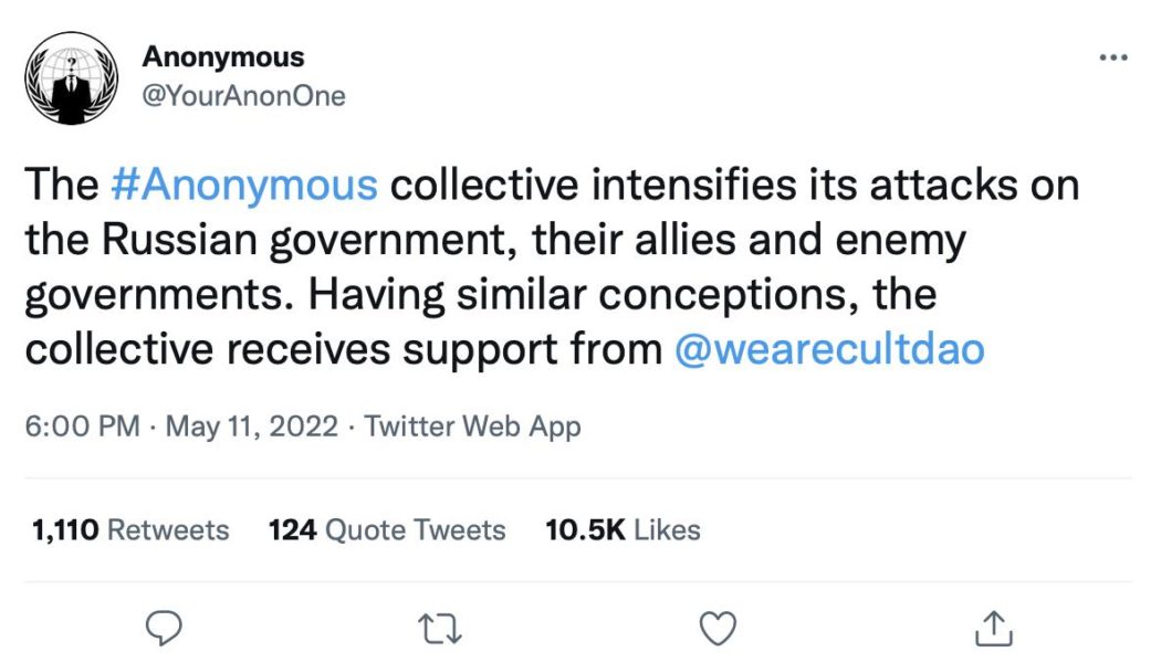 Anonymous Turns to CultDAO for Support Against Unjust Government Actions