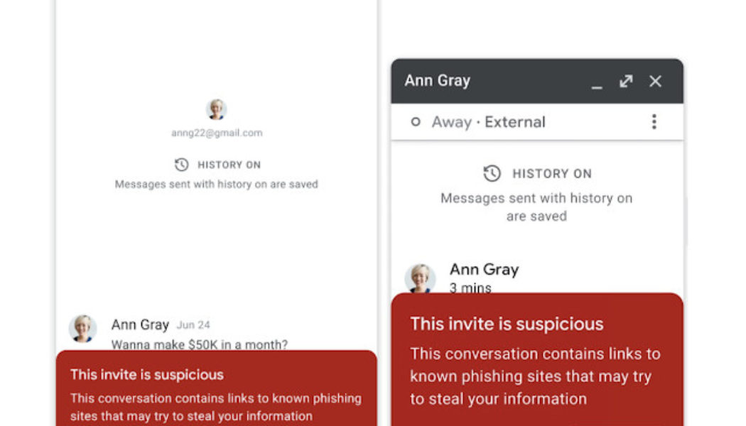 Google Chat adds warning banners to protect against phishing attacks