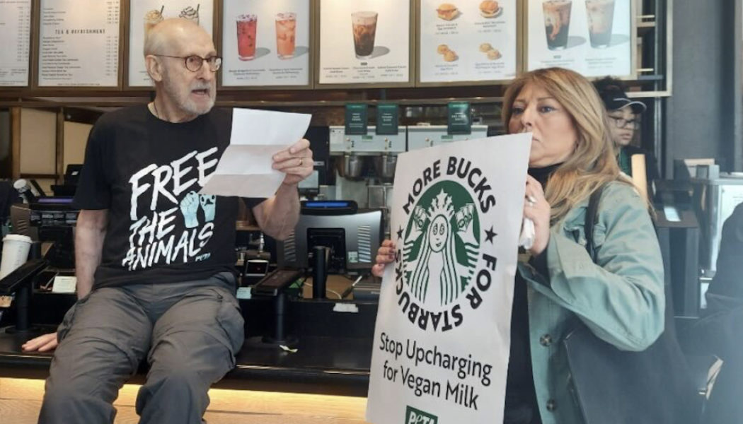 James Cromwell Superglued Himself to Starbucks Counter for PETA Protest
