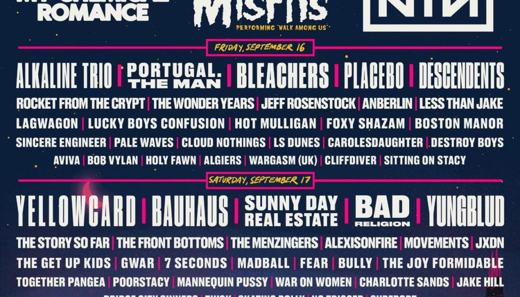 Riot Fest 2022 Lineup Announced: My Chemical Romance, Misfits, Nine Inch Nails, and More