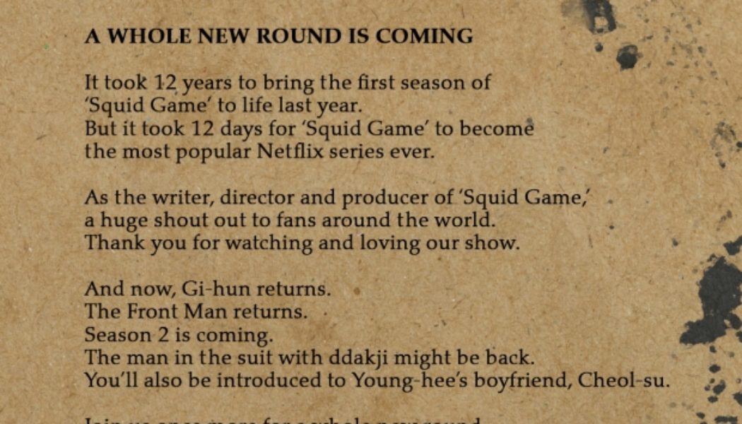 Netflix Confirms ‘Squid Game’ is Coming Back for Season 2