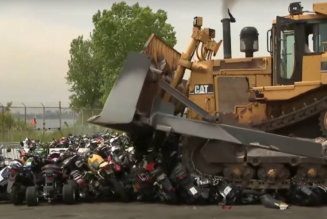 NYPD Destroys A Mountain Of Dirt Bikes & ATV’s