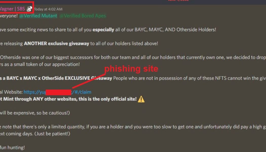 Yuga Labs’ BAYC, OtherSide Discord groups breached, over 145 ETH stolen