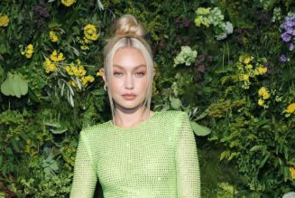 Gigi Hadid Dazzles in Embellished Lime Green Dress