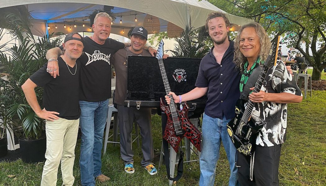 Metallica Rock With Stranger Things Actor Joseph Quinn Backstage at Lollapalooza