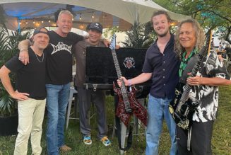 Metallica Rock With Stranger Things Actor Joseph Quinn Backstage at Lollapalooza
