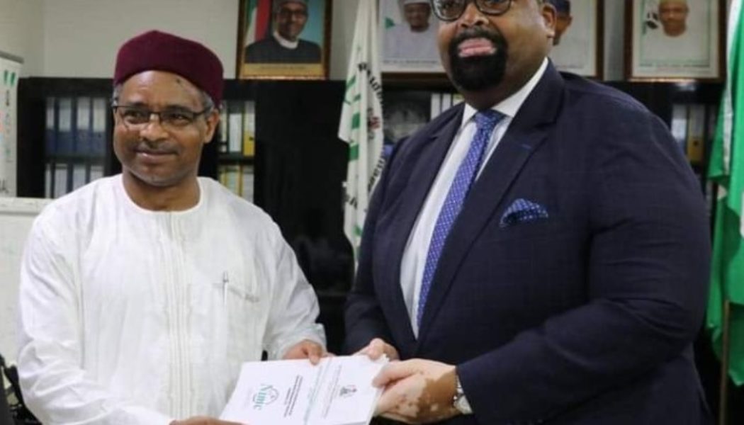 DG/CEO, NIMC Engr Aliyu A Aziz receives President of the NBA Barr. Akpata at the CommIssion’s Corporate Headquarters, Abuja