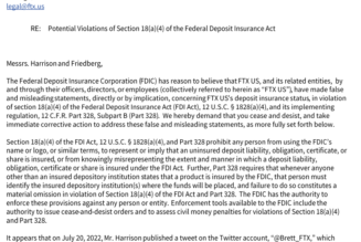 FTX US among 5 companies to receive cease and desist letters from FDIC