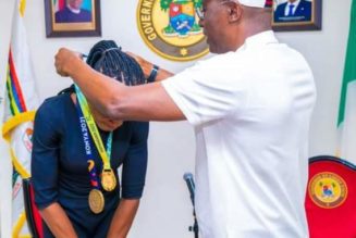 Governor Sanwo-Olu Recieves Miss Odunayo, Gold medalist in Wrestling (PHOTOS)