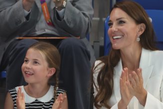 Princess Charlotte and Kate Middleton Match in Monochrome at Commonwealth Games