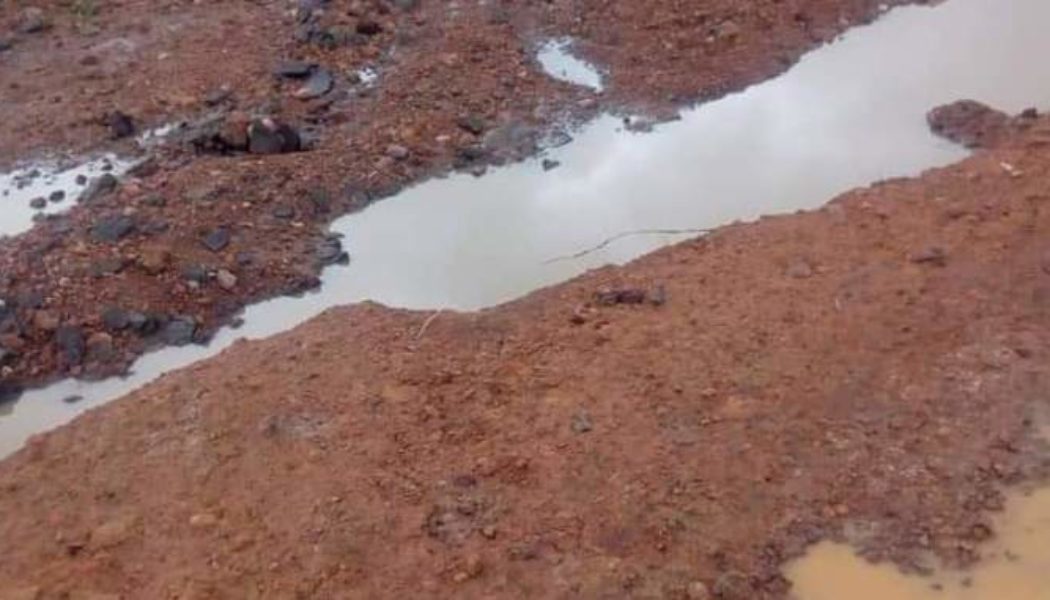 Rain Washed Away New Road Constructed in Plateau State (PHOTOS)