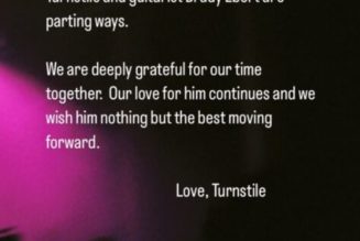 Turnstile and Founding Guitarist Brady Ebert Are ‘Parting Ways’