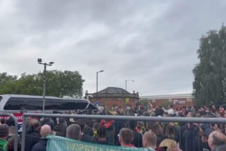 WATCH: Man United Fans Throw Bottles at Wrong Bus Amid Protests Against The Glazers