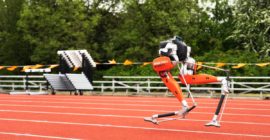 Bipedal robot sets 100 meter record