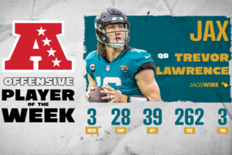 Jags QB Trevor Lawrence Named AFC Offensive Player Of The Week