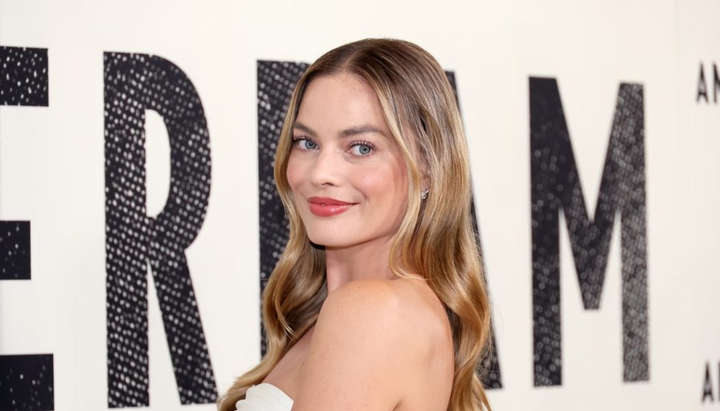 Margot Robbie Radiates Wedding Energy in Strapless White Chanel