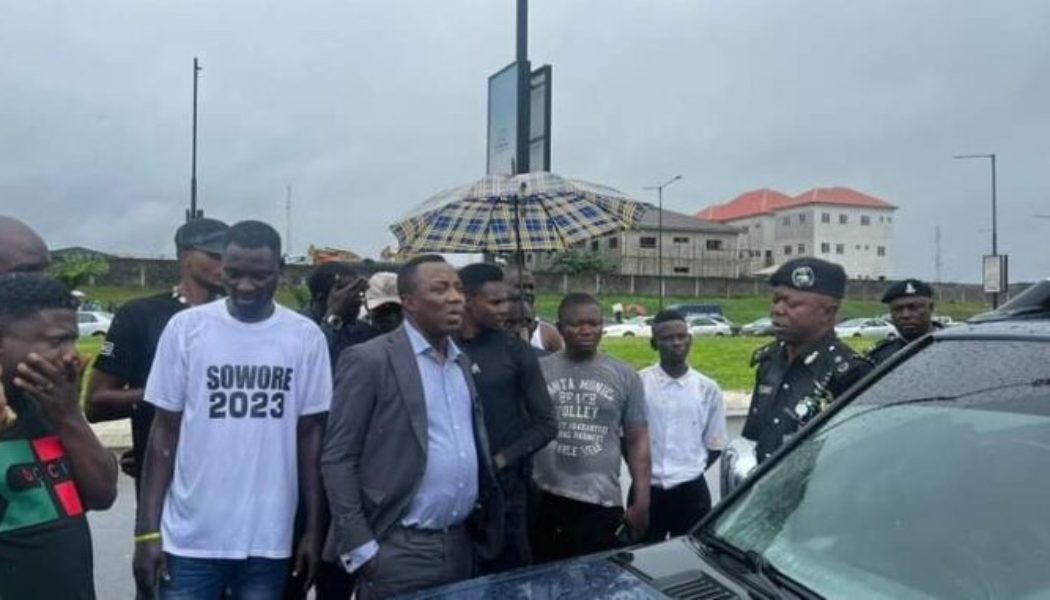 PHOTOS: Sowore Joins Students To Protest At Lagos Airport