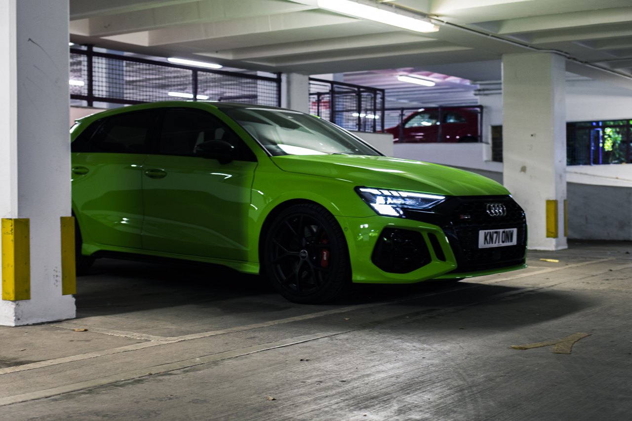 Audi RS3 2022 Kyalami Green Hot Hatchback Hypebeast Test Drive Review Mercedes AMG A45S Volkswagen Golf R Competitor