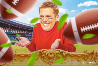 Tom Brady reacts to breaking another tablet in win against Saints