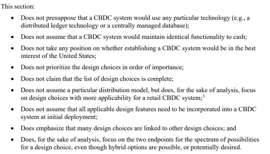 White House OSTP department analyzes 18 CBDC design choices for the US