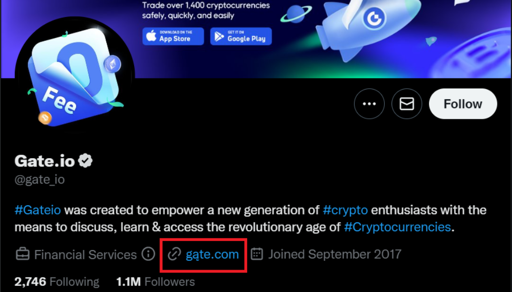 Gate.io users at risk as scammers fake giveaway on hacked Twitter account