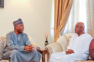 PHOTOS: Former Senate President, Saraki Visit Former Senate President David Mark over son death