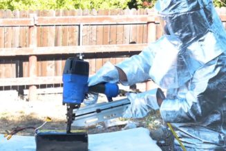 Watch an iFixit employee shoot a battery with a nail gun to teach us all about safety