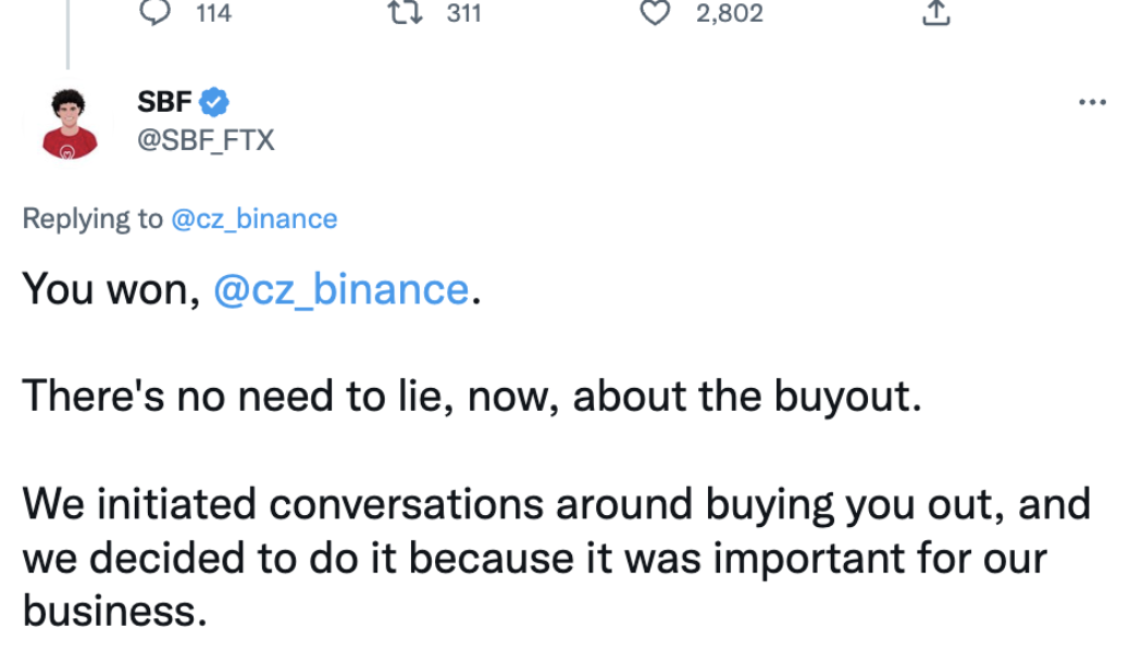 CZ and SBF duke it out on Twitter over failed FTX/Binance deal