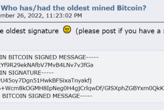 Mysterious Bitcoin miner shows off oldest signature dated Jan. 2009
