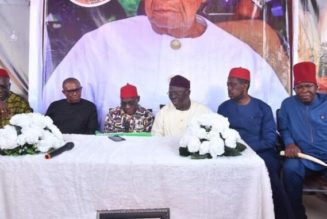 PHOTOS: Obasanjo, Adebanjo, Peter Obi Visit Ohanaeze Ndigbo HQ