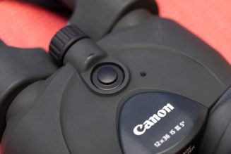 The button on Canon’s image-stabilized binoculars unlocked superhuman sight