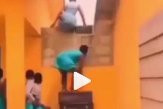 Where Are They Off To? – Female Secondary School Students Scaling The Fence During School Hours (VIDEO)