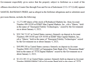 SBF to forfeit $700M worth of assets if found guilty of fraud