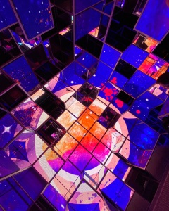 An immersive installation at the "Entergalactic" event hosted by Mercedes-Benz at the Rodin Museum in Paris.