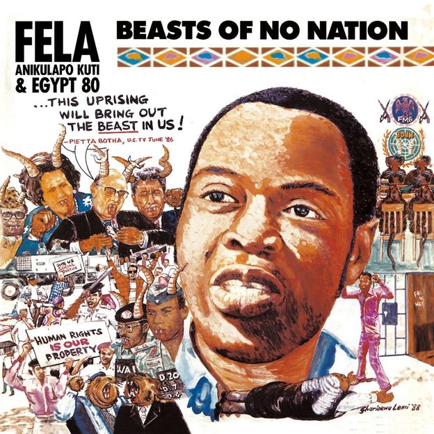 Beasts of No Nation was released in 1989 with two tracks, the title track as well as one called Just Like That (Credit: Shanachie Records /cover design: Lemi Ghariokwu) Beasts of No Nation was released in 1989 with two tracks, the title track as well as one called Just Like That (Credit: Shanachie Records /cover design: Lemi Ghariokwu)