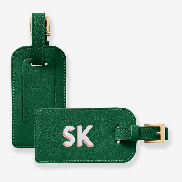 Mark & Graham Printed Leather Luggage Tag