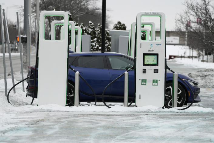 An electric vehicle charging station